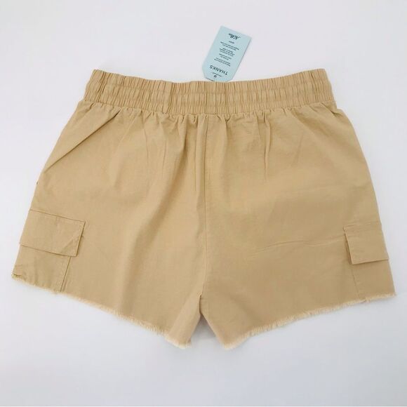 NiMin Dra string Raw Hem Mini Cargo pockets Shorts - Picture 2 of 7